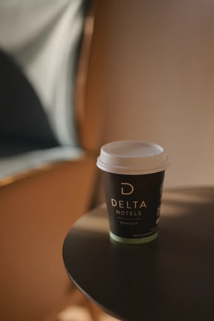 the cup, the chair