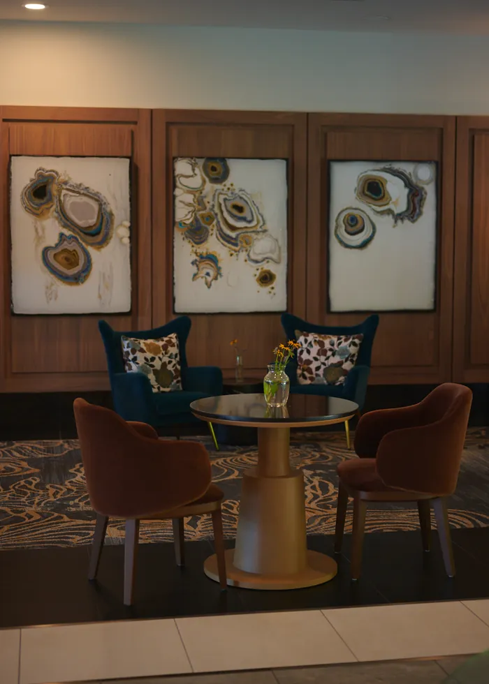 lobby, velvet and botanicals