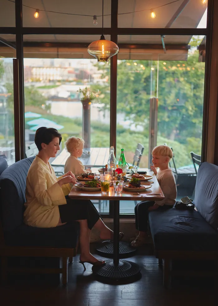 window table at dusk