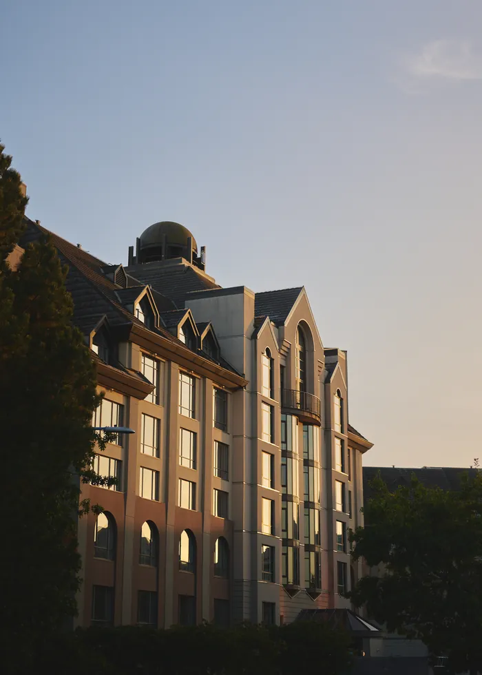 the resort at dusk
