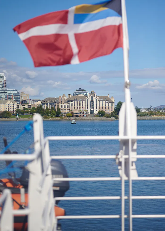 ferry in, flag up
