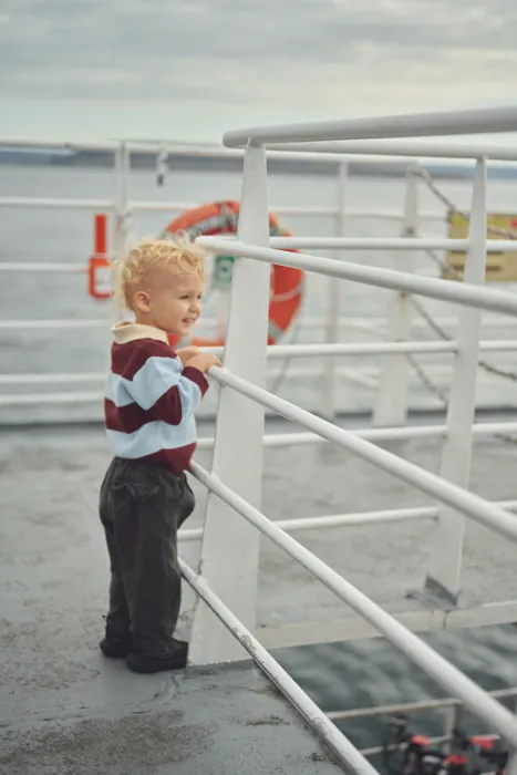 on the ferry deck